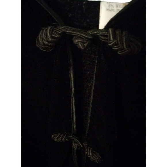 VTG Velvety Express Tricot Cardigan Mix Fabric Knot Latch & Hoop Front Regal  S - Picture 4 of 9